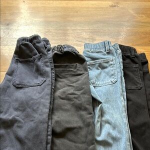 Zara Kids Jeans - Black, Gray, Light Blue.  2 joggers, 2 jeggings/skinny jeans.